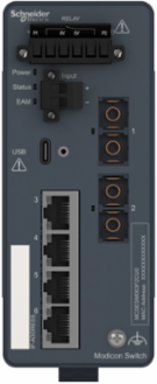 Managed Ethernet Switch, 4 Copper Ports, 2 Fiber Optic, IP30, 7W