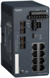 Modicon Managed Switch 8 Copper + 2 Fiber Optic Ports, IP30