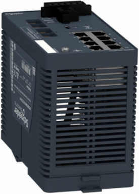 Modicon Extended Managed Switch - 8 ports for copper + 2 ports for fiber optic single-mode - Harsh