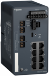 Modicon Extended Managed Switch - 8 ports for copper + 2 ports for fiber optic multimode