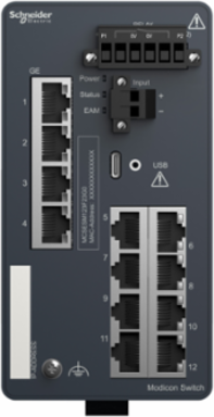 Modicon Managed Switch 8 Copper + 4 Gigabit Ports, 0.50 kg, IP30