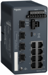 Modicon Managed Network Switch, 8 Ports for Copper, 4 Gbps SFP
