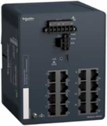 Modicon Managed Network Switch, 16 Ports for Copper, IP30, Power 10W