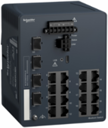 Modicon Managed Network Switch, 16 Copper Ports, 4 Gigabit SFP, 0-60°C