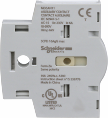 MD Motor Disconnect Switch with Auxiliary Contact Module 1 NO + 1 NC