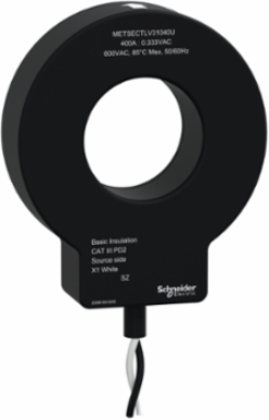 solid core current transformer, PowerLogic UL2808 CT, 400A, 0.333V output, 31mm diameter, 6ft lead