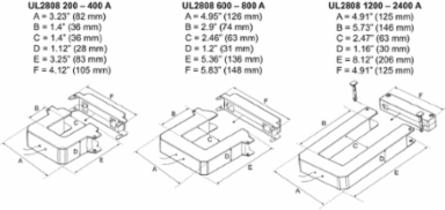 Split Core Current Transformer 2000A 5A Output 1.16 Inch Depth