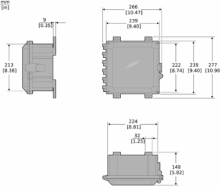 enclosure for PowerLogic EM3570 DIN Ethernet meters, degree of protection NEMA 4X