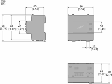 DIN rail meter, PowerLogic EM3570, Ethernet, LVDC, LVCT input