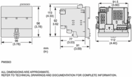 PowerLogic PM5563 Power Meter, 1-1/2 MB Memory, 2 Digital Outputs, DIN Mounted