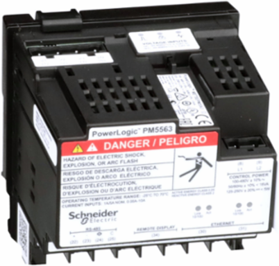 PowerLogic PM5563 Power Meter, 1-1/2 MB Memory, 2 Digital Outputs, DIN Mounted