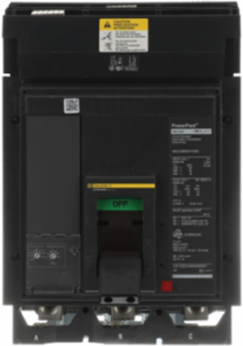 Circuit breaker, PowerPacT M, 300A to 800A, 3 pole, 600VAC, 18kA, I-Line, adjustable trip, 80%, ABC