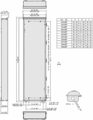 Steel Enclosure Box 20 Inch W x 50 Inch H x 6.5 Inch D NEMA 3R/5/12