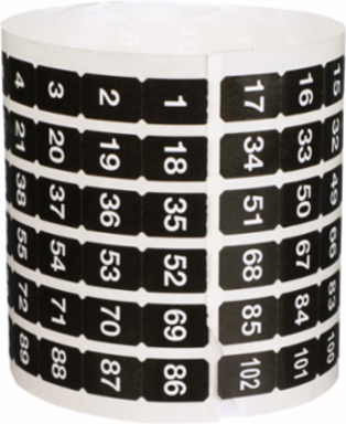 NQ Panelboard Number Strip 1-102, Mercury Free, Green Premium