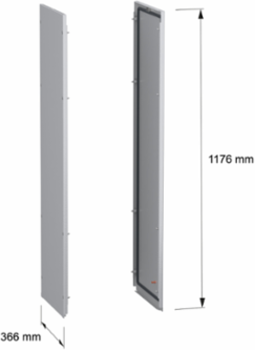 Side panels, PanelSeT SFN, for electrical enclosure H1200 D400mm, external fixing, set of 2