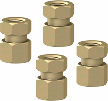 Set of 4 Steel Nuts for Vertical Aluminium Rails, 80 mm Height