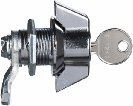 Chrome-Plated Handle Lock 1242E for Spacial S3X Enclosures, Key Lock