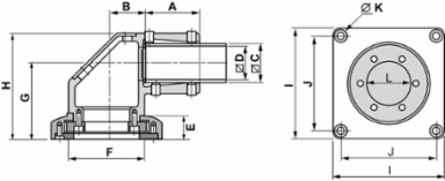 Horizontal Rotating Bracket, 50 mm Square, 295 Angle, Aluminium, 5.56 kg