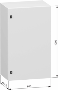 Plain steel door, PanelSeT CRN, without mounting plate, 1000x600x400mm, IP66, IK10, RAL7035