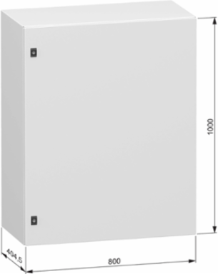 Plain steel door, PanelSeT CRN, without mounting plate, 1000x800x400mm, IP66, IK10, RAL7035