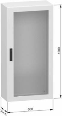 Glazed steel door, PanelSeT CRN, without mounting plate, 1200x600x300mm, IP66, IK08, RAL7035