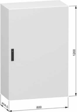 Plain steel door, PanelSeT CRN, without mounting plate, 1200x800x400mm, IP66, IK10, RAL7035