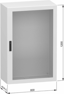 Glazed steel door, PanelSeT CRN, without mounting plate, 1200x800x400mm, IP66, IK08, RAL7035