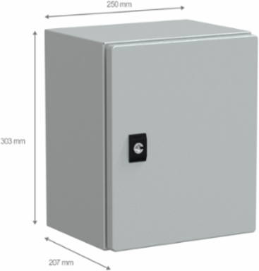 Spacial CRN Compact Enclosure, 300mm H x 250mm W x 200mm D, IP66, IK10, Steel