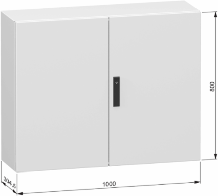 Double plain steel door, PanelSeT CRN, without mounting plate, 800x1000x300mm, IP55, IK10, RAL7035