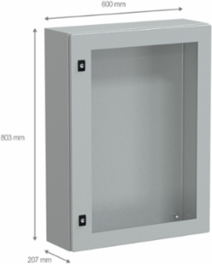 Spacial CRN Compact Enclosure, 800x600x200 mm, IP66, IK08, Grey RAL 7035
