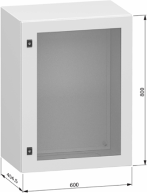 Glazed steel door, PanelSeT CRN, without mounting plate, 800x600x400mm, IP66, IK08, RAL7035