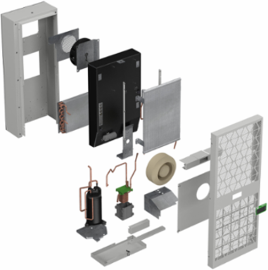 Side Connected Cooling Unit, Climasys CU, 1kW, 2 Poles, 400/460V, 50/60Hz, IP55