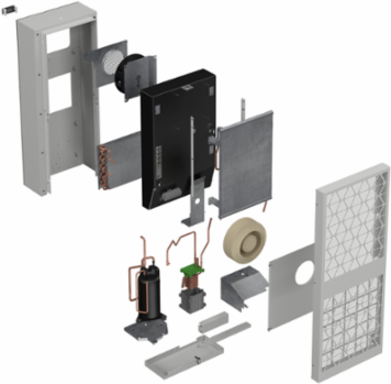 Outdoor Connected Cooling Unit, Climasys CU, 1600W, 2 Poles, 400/460V, 50/60Hz, IP55