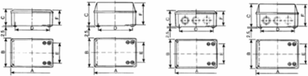 Metal Industrial Box - Low Plain Cover, H155 x W105 x D61 mm, IP55, Steel
