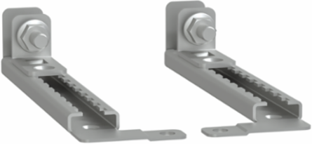Step Slides Set with 4 Sliding Rails, Galvanised Steel, 100-200 mm Adjustment