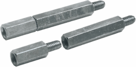 Hexagonal Spacers M5 10 mm, Set of 100, Galvanized Steel
