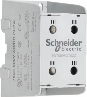 Power Distribution Block, 760A CU / 620A AL, 600V, Panel Mount, Finger Safe