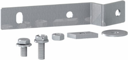 Set of 2 Fixing Brackets for Earthing Collector Bar & DIN Rail, 110 mm, Zinc Coated Steel