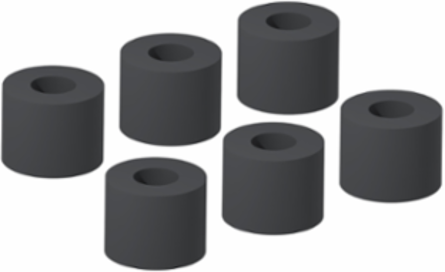 Set of 6 Plastic Spacers for Telquick Chassis - 130 mm Depth, 80 mm Width, Grey