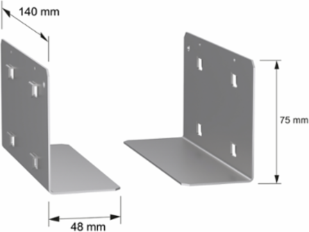 19 Inch 2U Fixed Slide - 15 kg Load, Steel, Zinc Coated