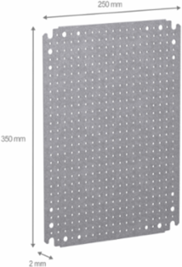Microperforated Mounting Plate 300x400mm, Galvanised Steel, 60kg Load