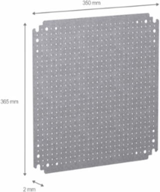 Microperforated Mounting Plate 400x400 mm, 60 kg Load Capacity, Galvanised Steel