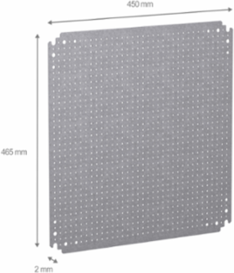 Microperforated Mounting Plate 500x500 mm, 90 kg Load, Galvanised Steel