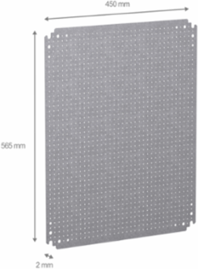 Microperforated Mounting Plate 600mm x 500mm, 1.8mm Thick, Galvanised Steel