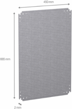 Microperforated Mounting Plate H700 x W500 mm, 135 kg Load, Galvanised Steel