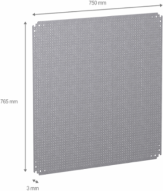 Microperforated Mounting Plate 800mm x 800mm, Galvanised Steel, 150kg Load