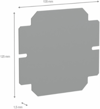 Plain Galvanised Mounting Plate 150mm x 150mm, 1.5mm Thick, 1.125kg Load