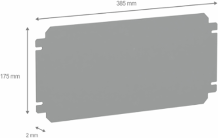 Galvanised Steel Mounting Plate H200xW400mm, 2mm Thick, 4kg Load