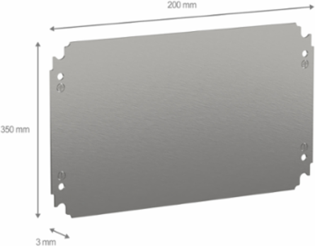 Galvanised Steel Plain Mounting Plate 250mm x 400mm, 60kg Load Capacity