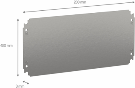 Plain Mounting Plate 250x500mm Galvanized Steel, 1.8mm Thickness, 60kg Load